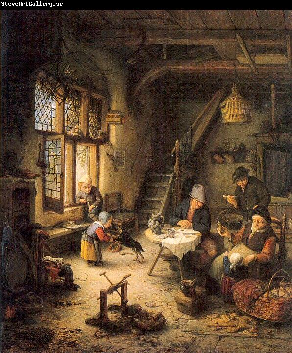 Ostade, Adriaen van Peasant Family in an Interior